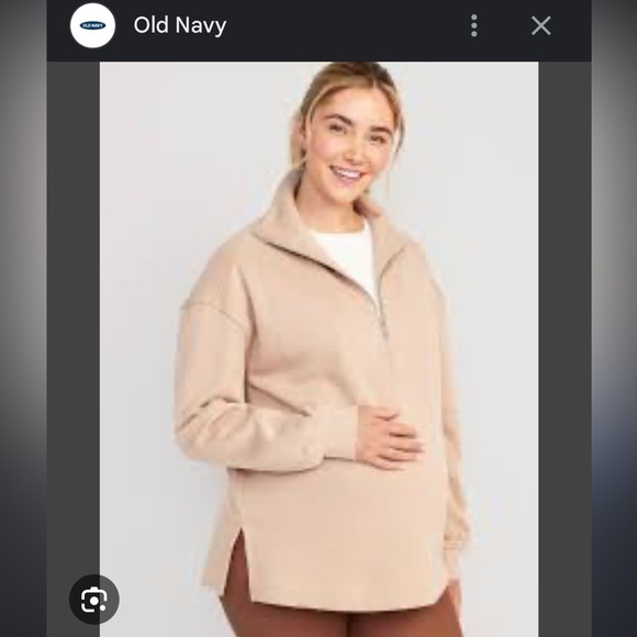 Maternity Quarter-Zip Pullover Sweatshirt - Picture 3 of 5